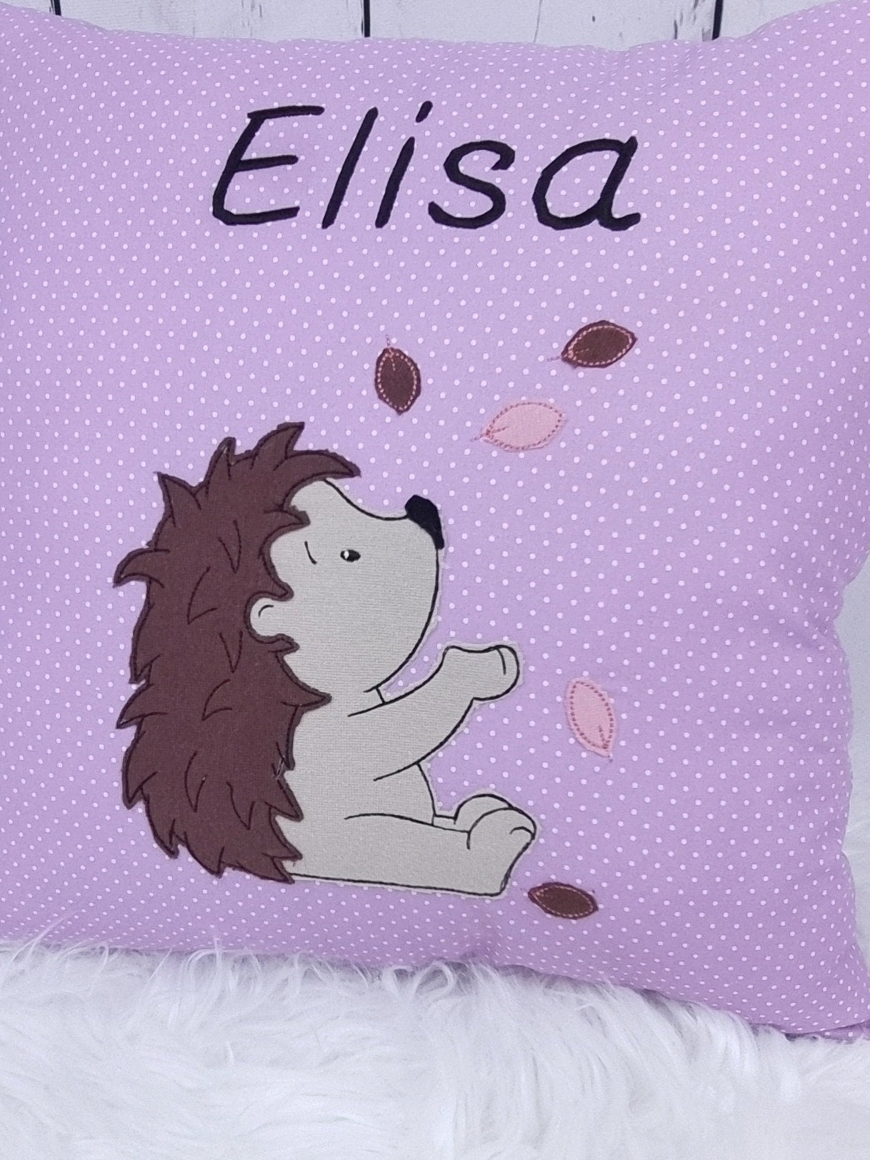 Kissen mit Igel | Name und Geburtsdatum | verschiedene Größen und Stoffe | personalisiertes Kissen