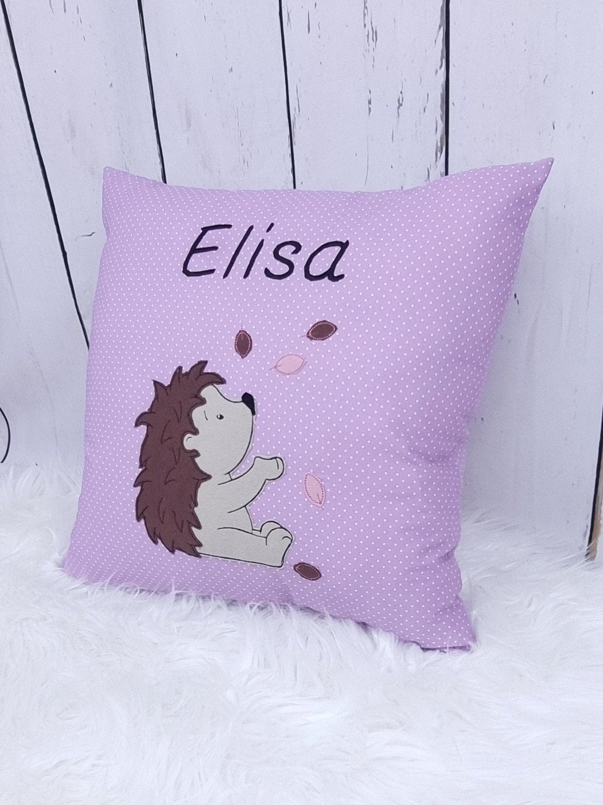 Kissen mit Igel | Name und Geburtsdatum | verschiedene Größen und Stoffe | personalisiertes Kissen