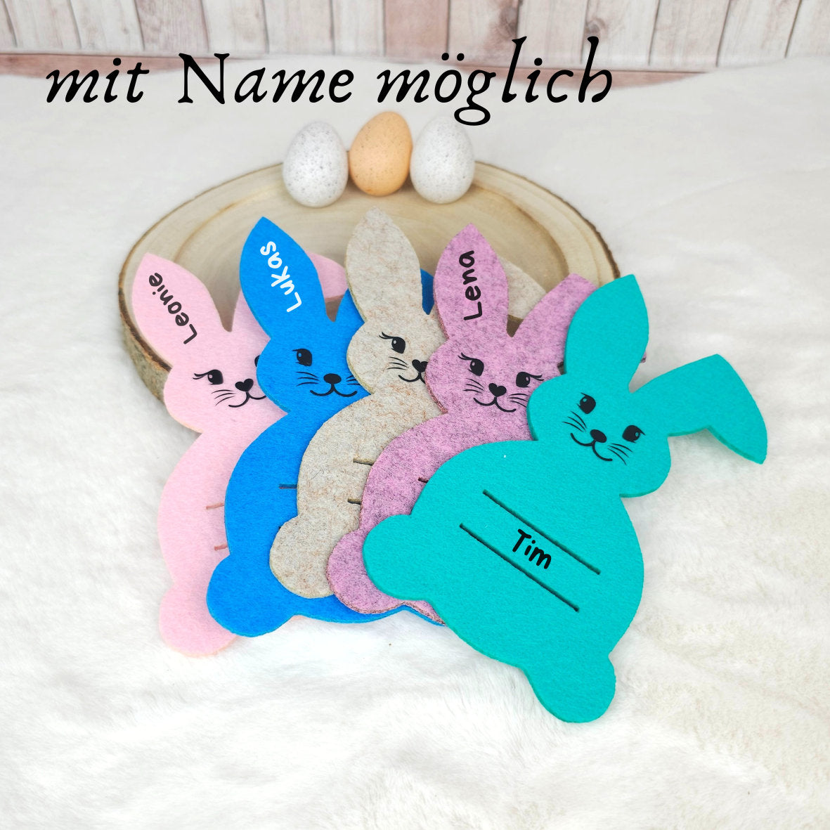 Osterhase mit Schlitz, Geschenkidee für Ostern, Geldgeschenk mit oder ohne Name, mint