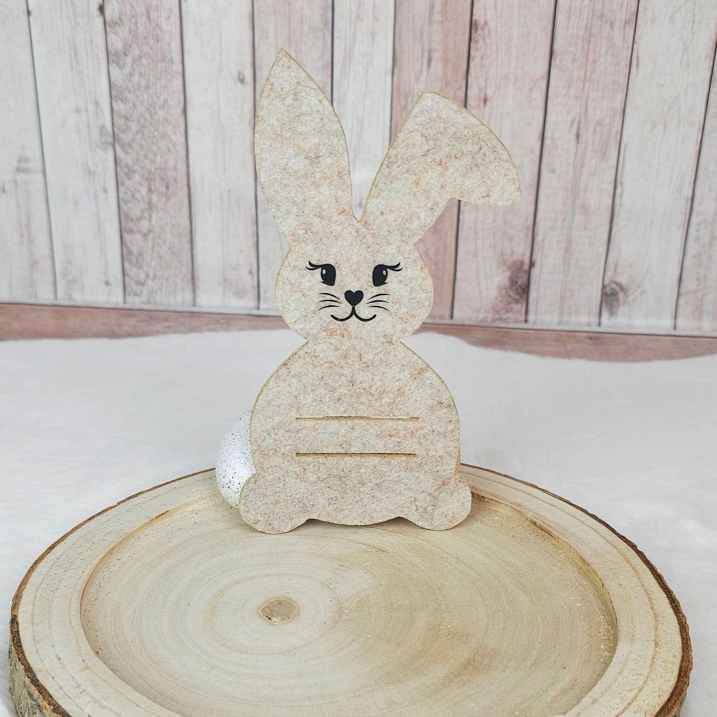 Osterhase mit Schlitz, Geschenkidee für Ostern, Geldgeschenk mit oder ohne Name, beige