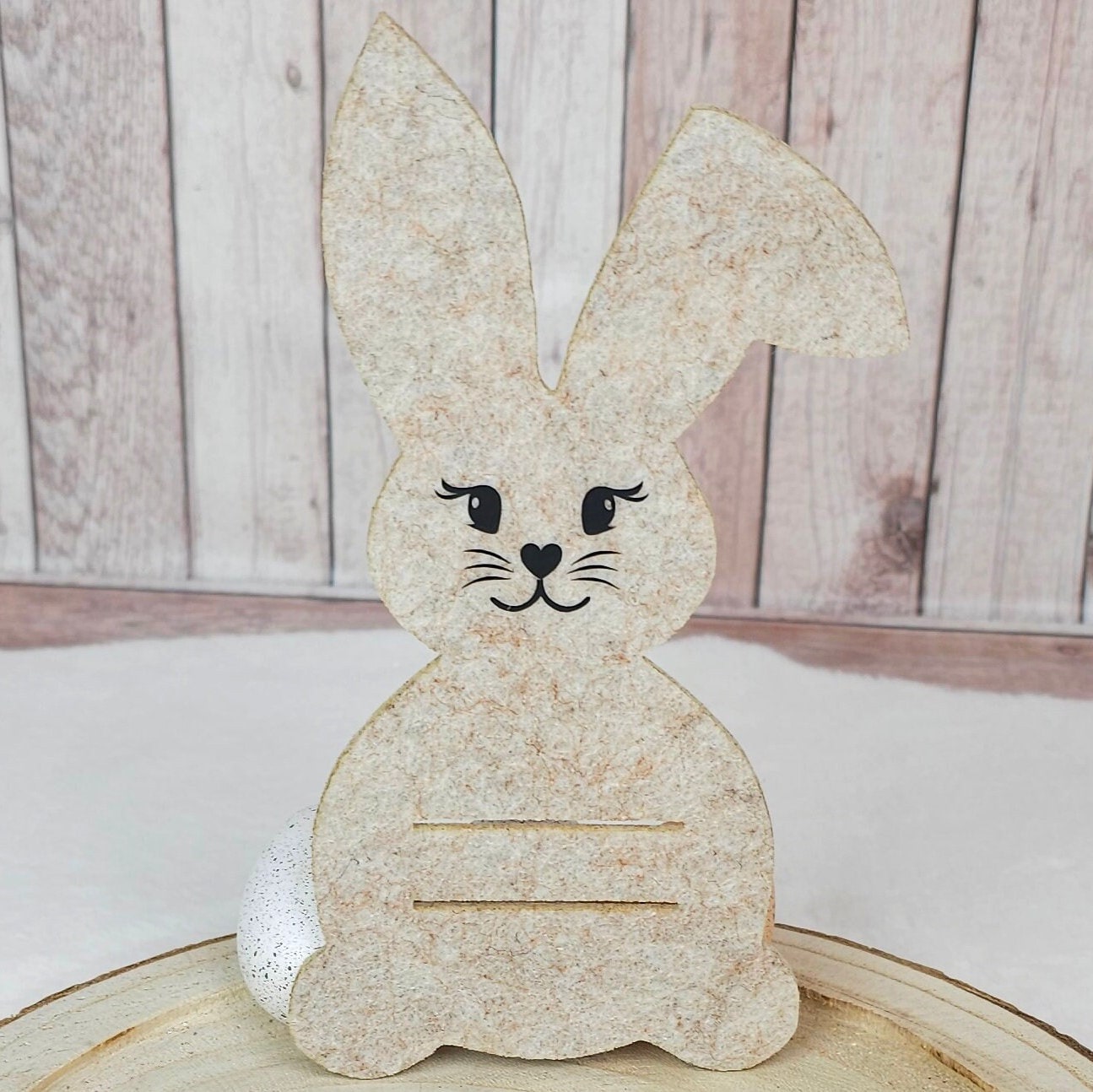 Osterhase mit Schlitz, Geschenkidee für Ostern, Geldgeschenk mit oder ohne Name, beige