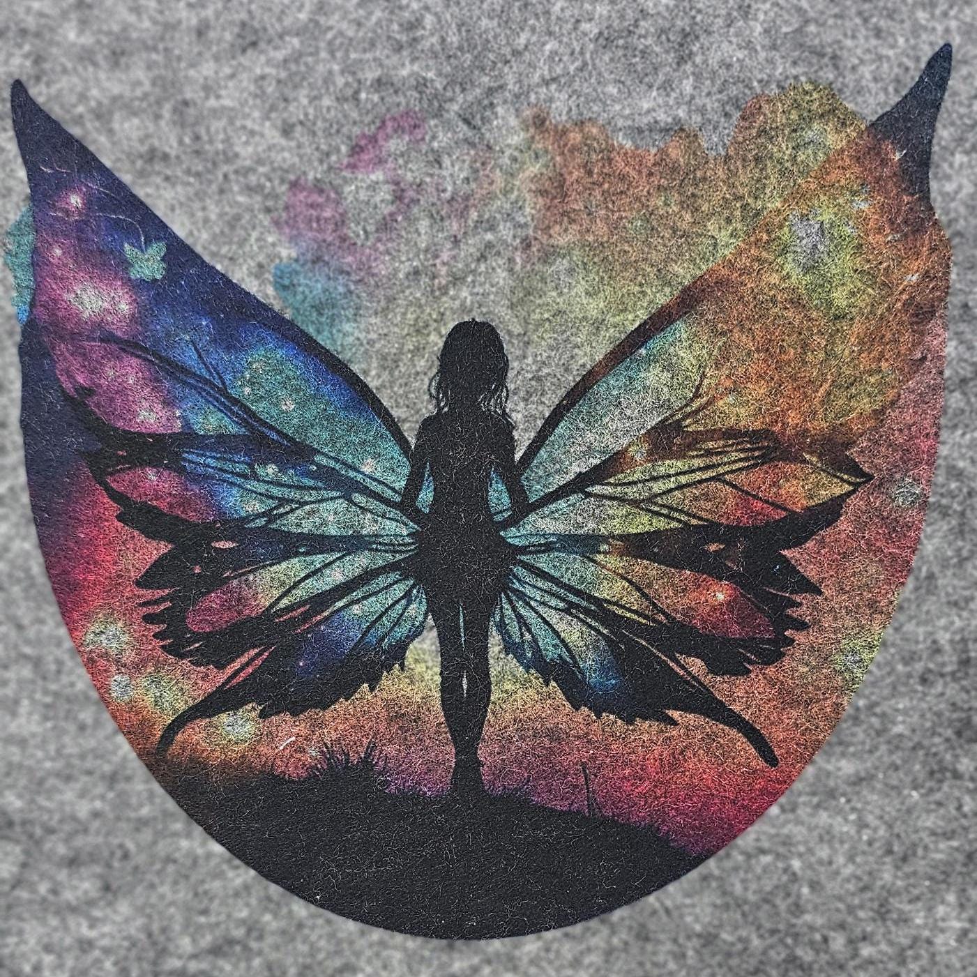 Zeugnismappe aus Filz | Zeugnishülle Schmetterling dunkelgrau | Organizer Schule