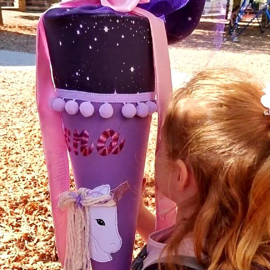 Schultüte passend zum Ranzen Starship von Step by Step | Zuckertüte 70 cm bestickt | Einschulung | mit Anhänger