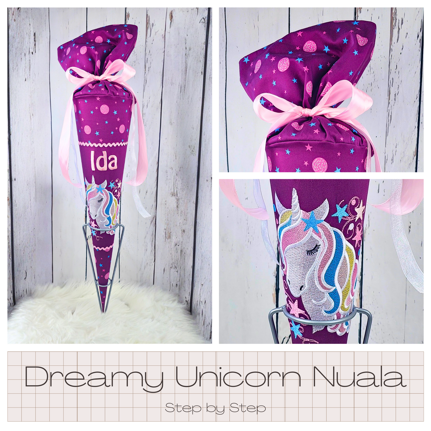 Schultüte passend zum Ranzen Dreamy Unicorn Nuala von Step by Step | verschiedene Applikationen | Einschulung