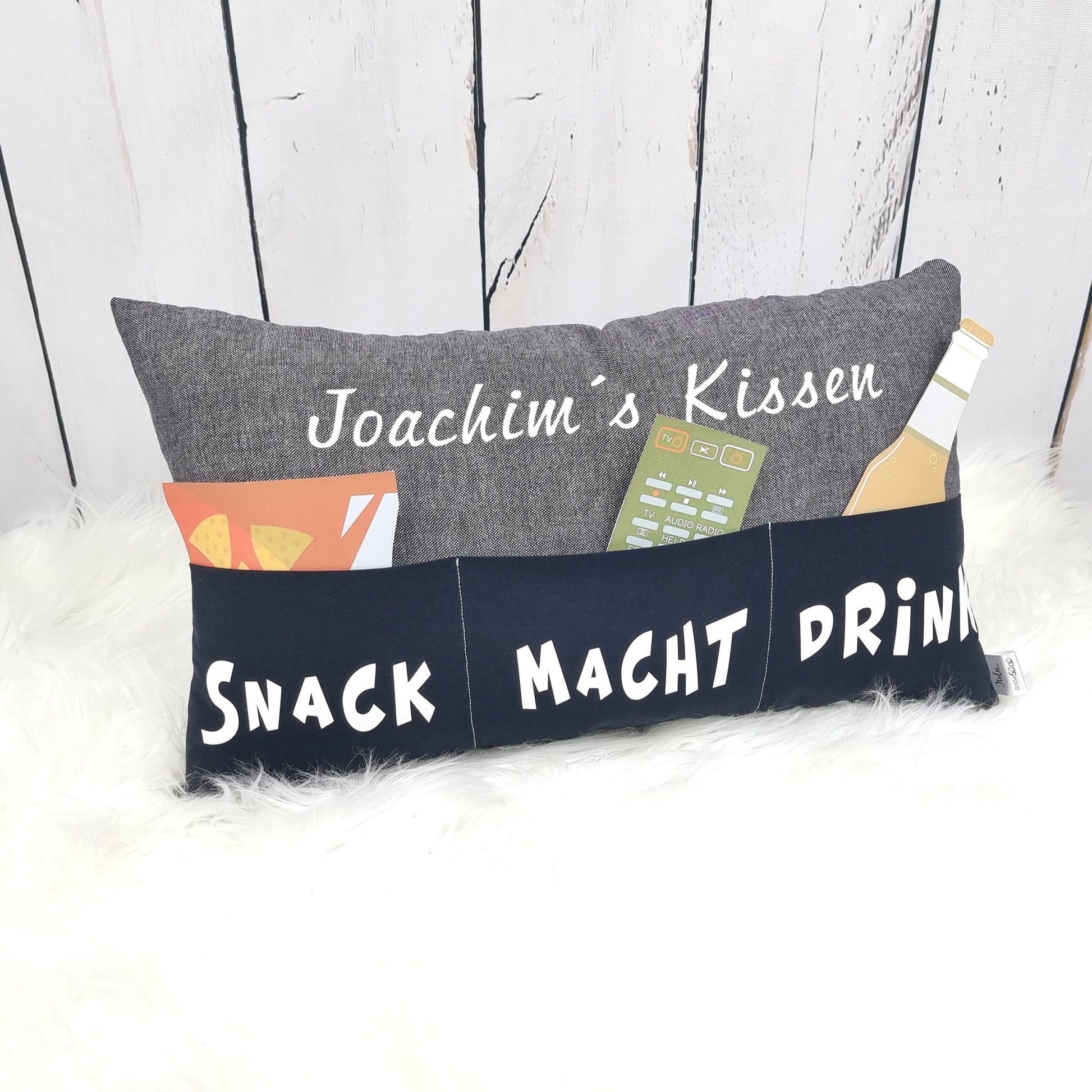 Männerkissen mit Taschen | Frauenkissen | personalisierbar | Geschenkidee | Sofakissen | Chefplatzkissen