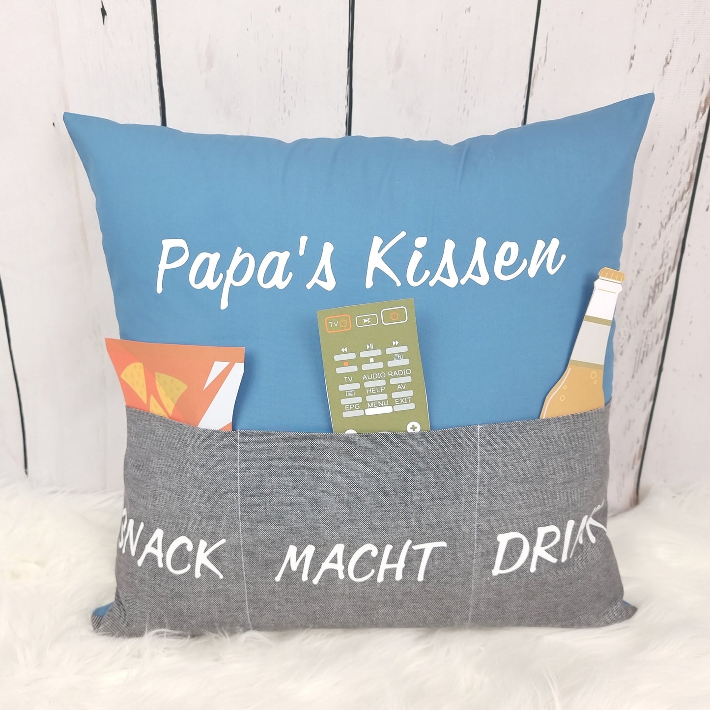 Männerkissen mit Taschen | Frauenkissen | personalisierbar | Geschenkidee | Sofakissen | Chefplatzkissen