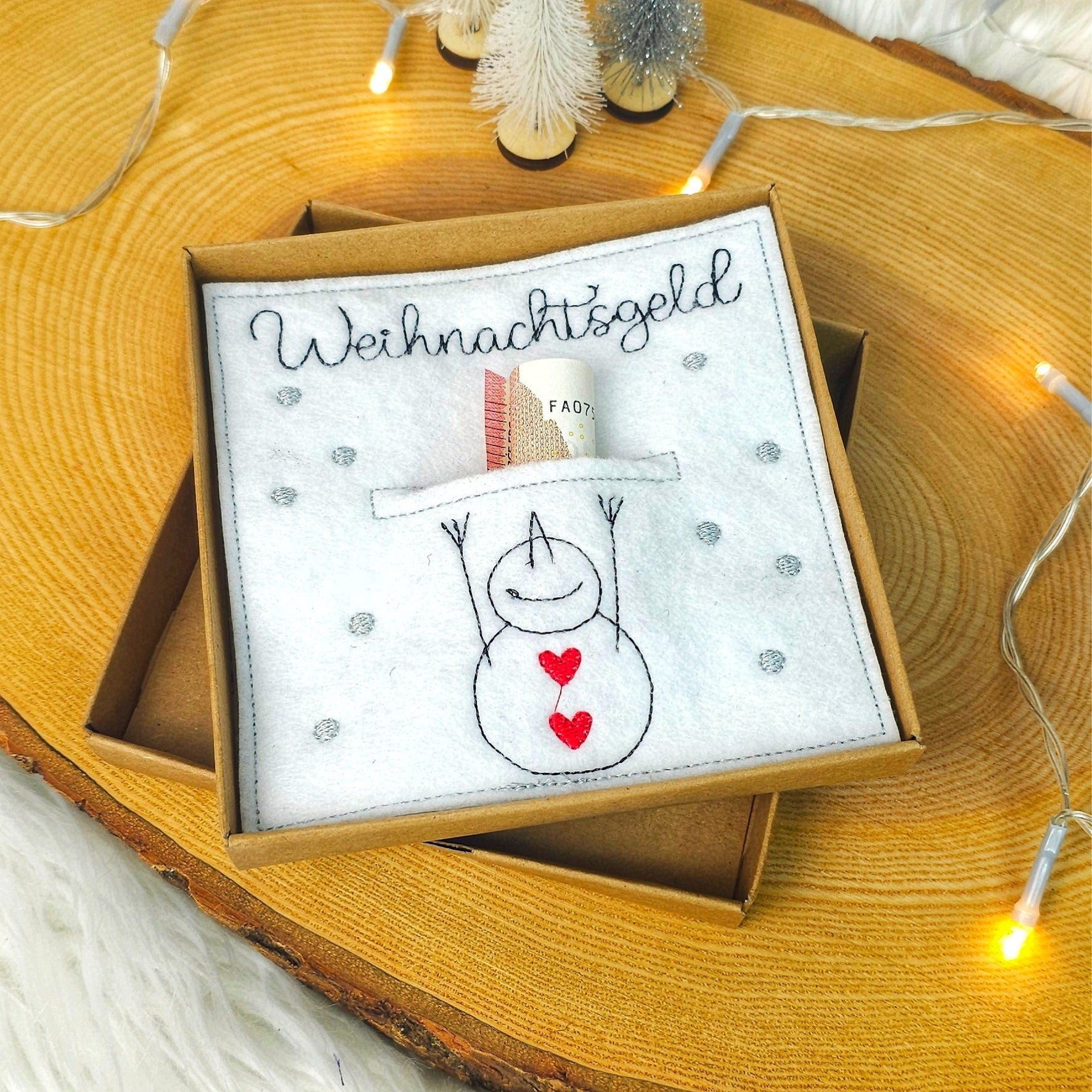 Geldgeschenk aus Filz mit Geschenkbox | Weihnachtsgeschenkidee | Gutschein | Wunscherfüller | Mitbringsel