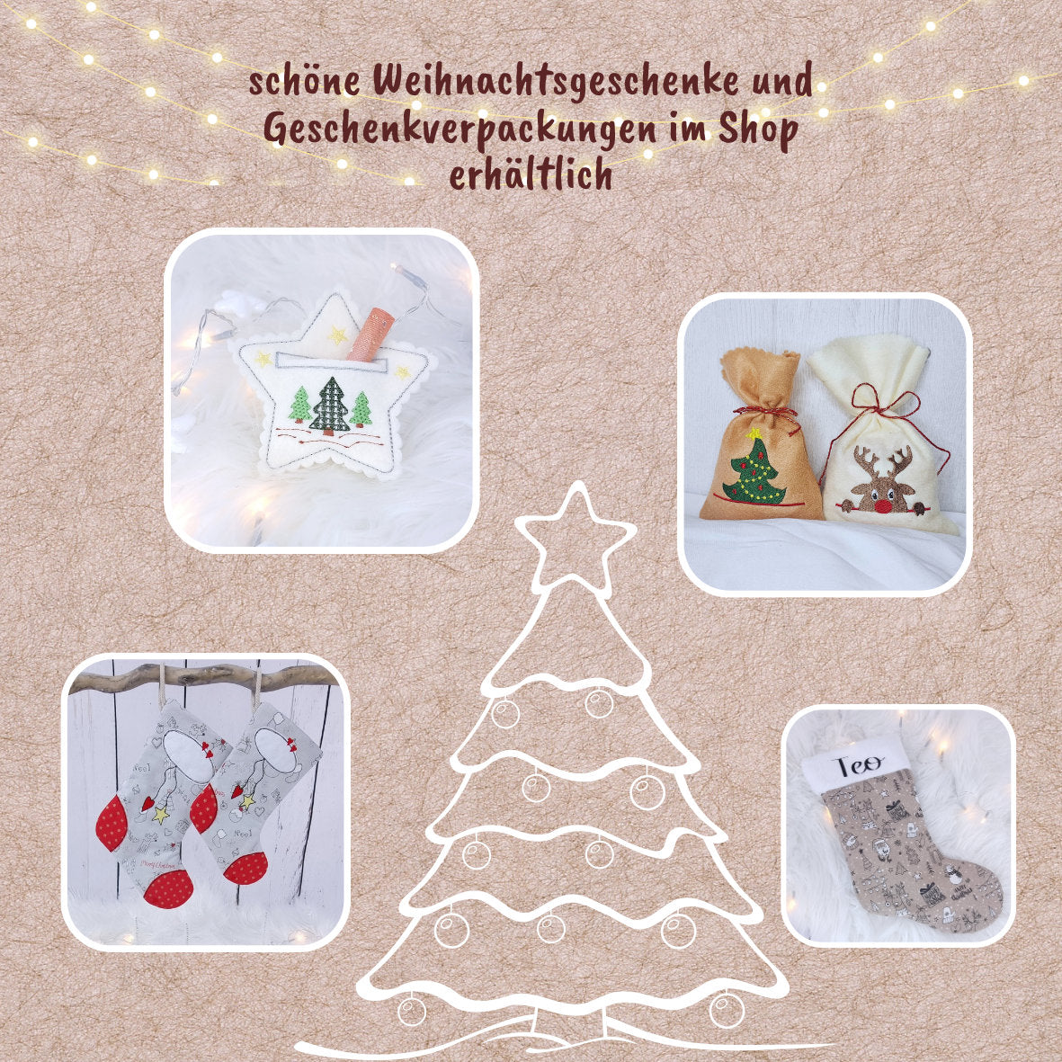 Filzbeutel Stiefel Weihnachten | Leckerlibeutel | Goodie Bags | personalisierbar