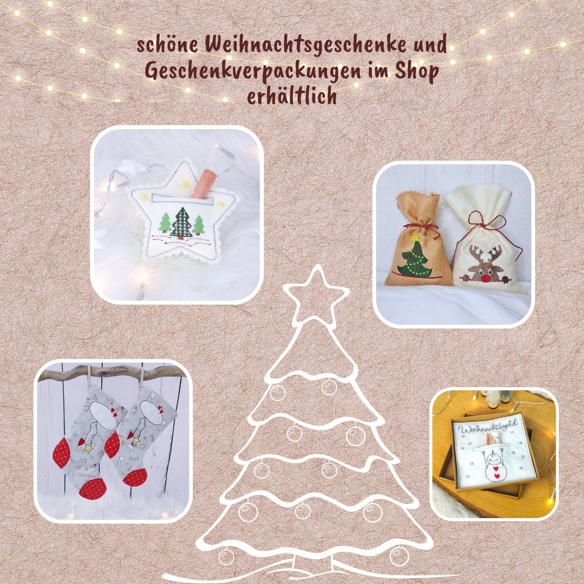 Filz Tannenbaum als Geldgeschenk | Gutschein Verpackung | Wunscherfüller | Mitbringsel