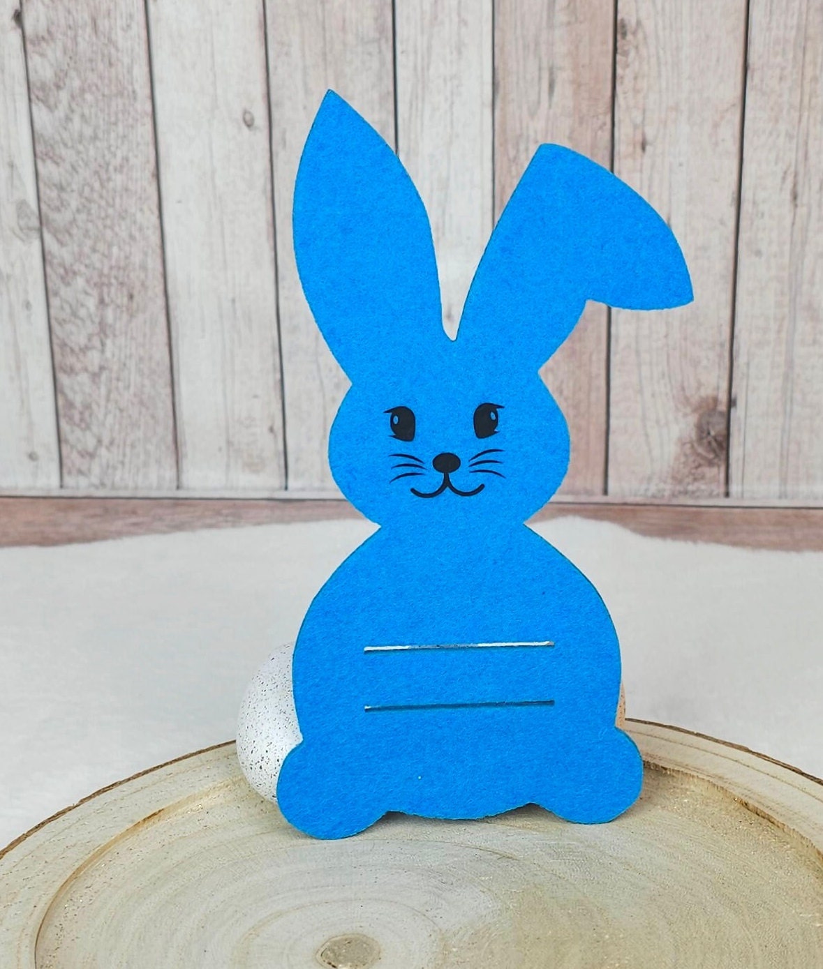 Osterhase mit Schlitz, Geschenkidee für Ostern, Geldgeschenk mit oder ohne Name, blau