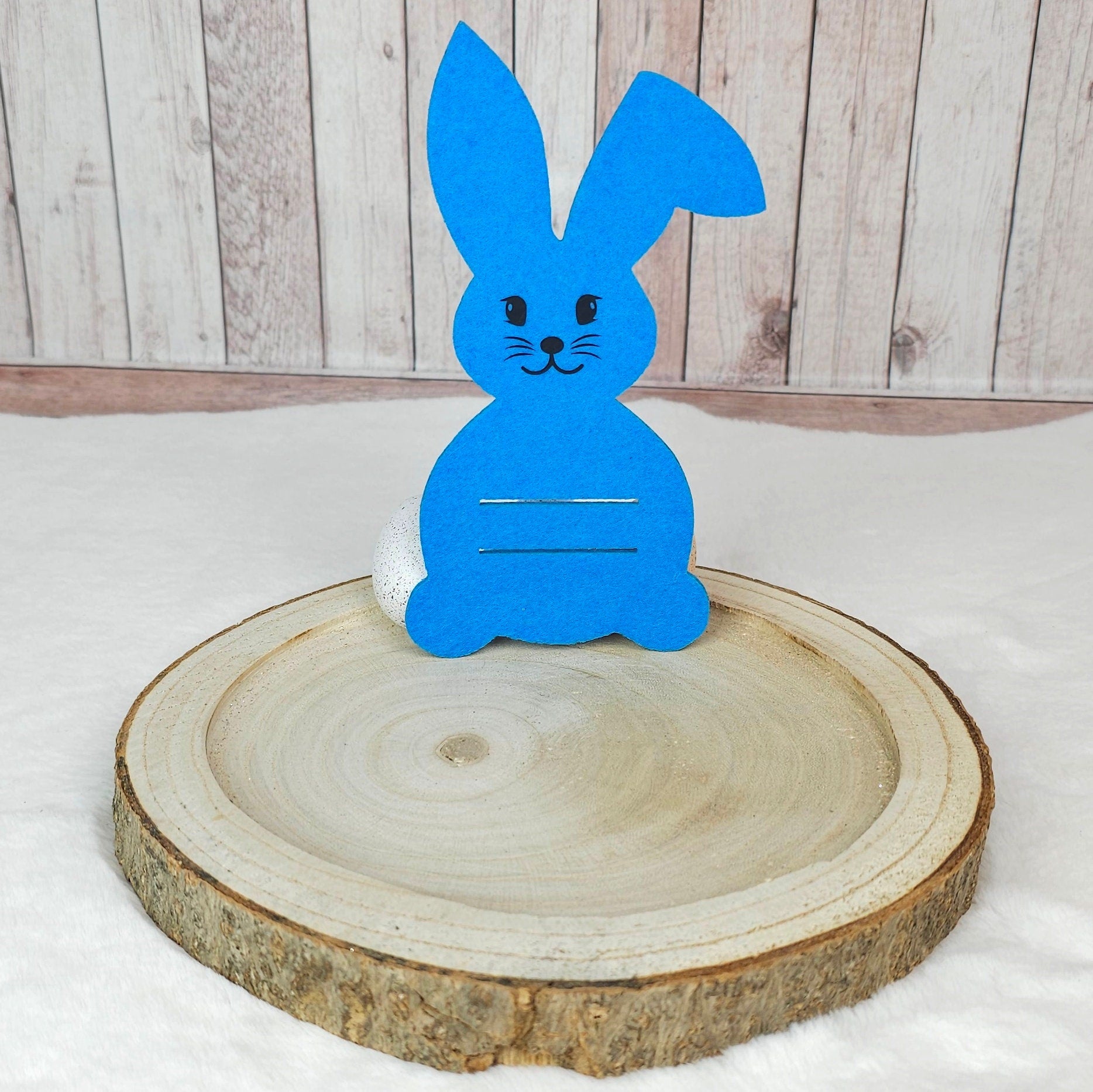 Osterhase mit Schlitz, Geschenkidee für Ostern, Geldgeschenk mit oder ohne Name, blau