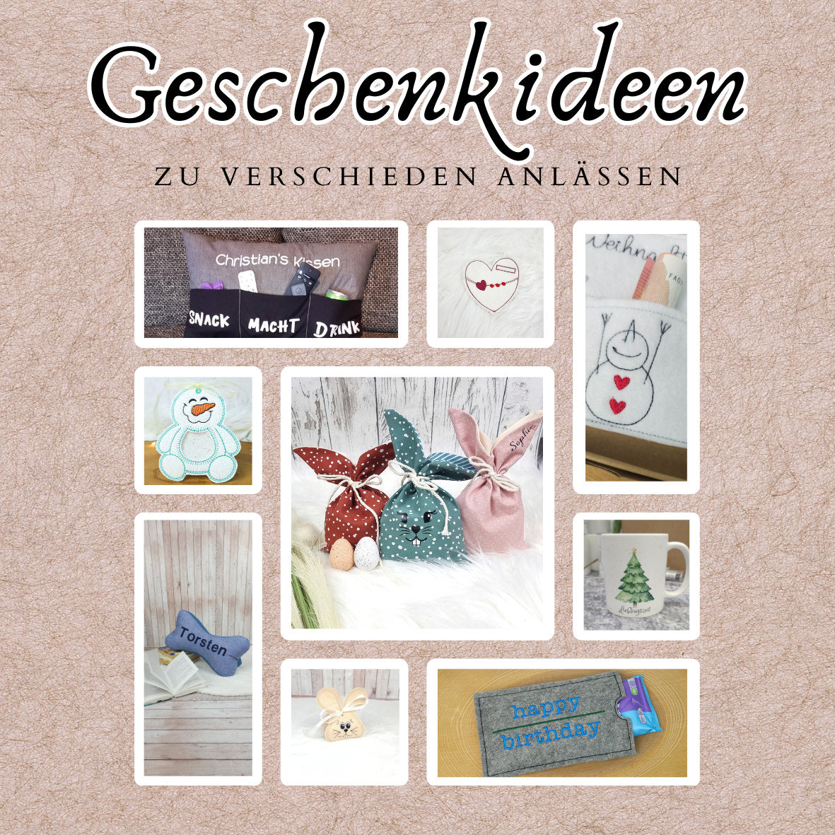 Osterkörbchen hellbraun | Osterbeuel | Geschenkverpackung | Osterhase | Ostersäckchen| personalisierbar