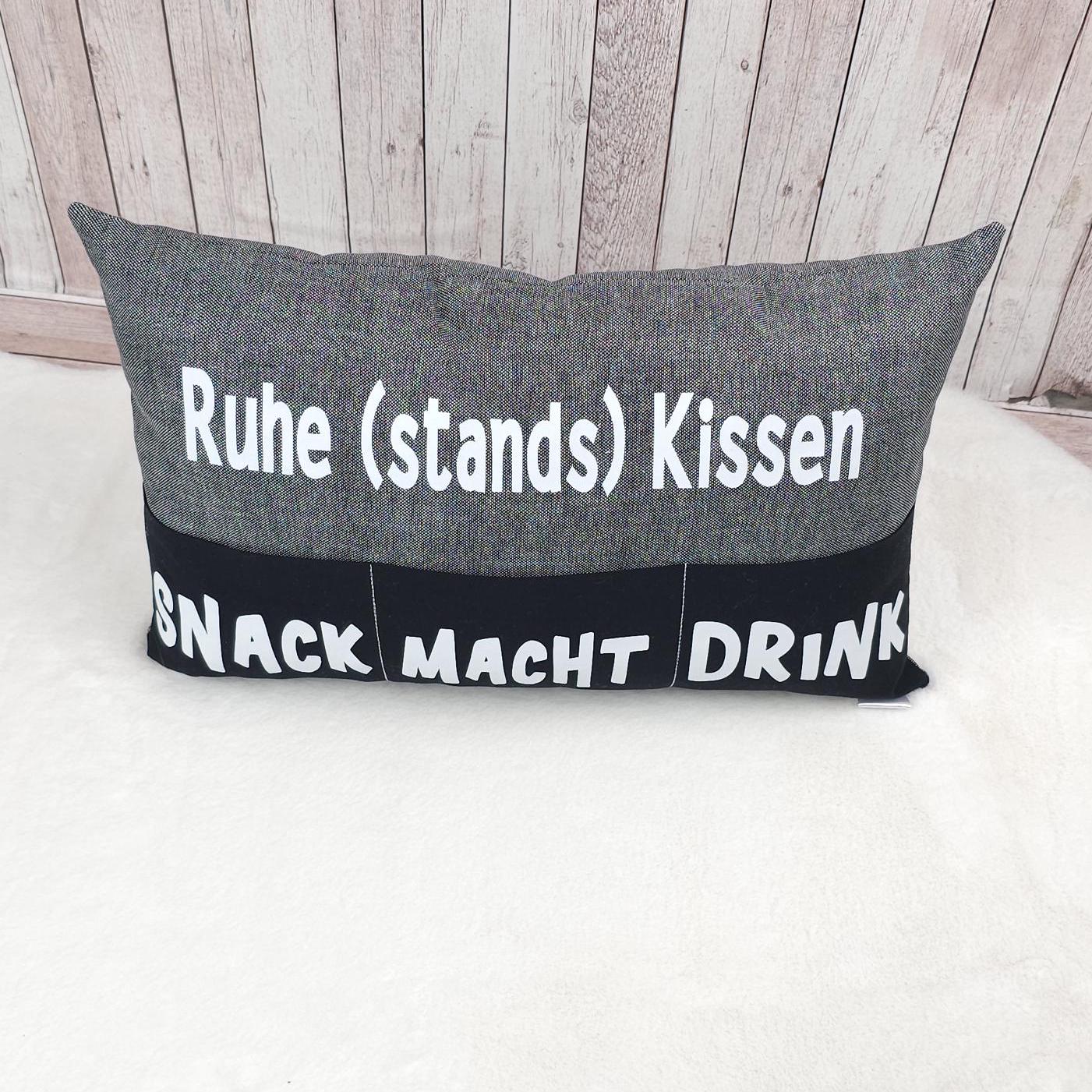 Ruhestandskissen | Kissen mit Einstecktaschen 40x25cm | Geschenkidee | Sofakissen