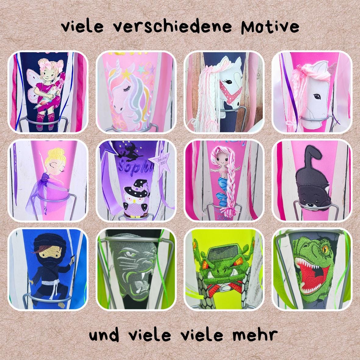 Schultüte passend zum Ranzen Polly von McNeill | Zuckertüte 70 cm bestickt | Einschulung