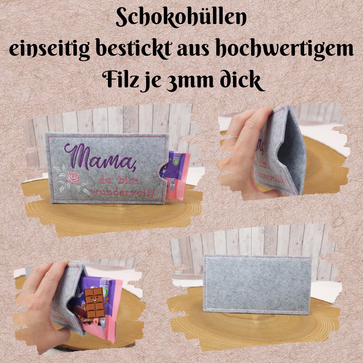 Schokoladenhülle aus Filz | Geschenkverpackung für Schokolade | Schokohülle Weihnachten | Nachhaltige Verpackung