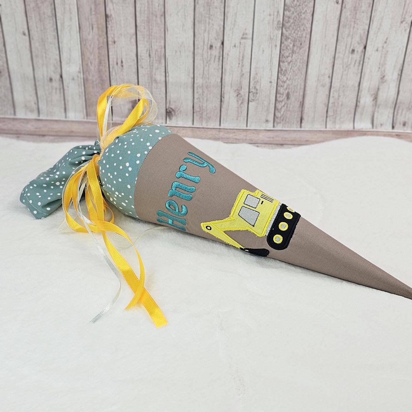 Kindergartentüte | Geschwistertüte | Bagger | Kindergartenstart | 5. Klasse-Schultüte | Kissen | Trosttüte | individuelle Schultüten