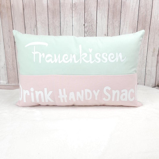 Frauenkissen | Kissen mit Einstecktaschen 40x25cm | Geschenkidee | Sofakissen