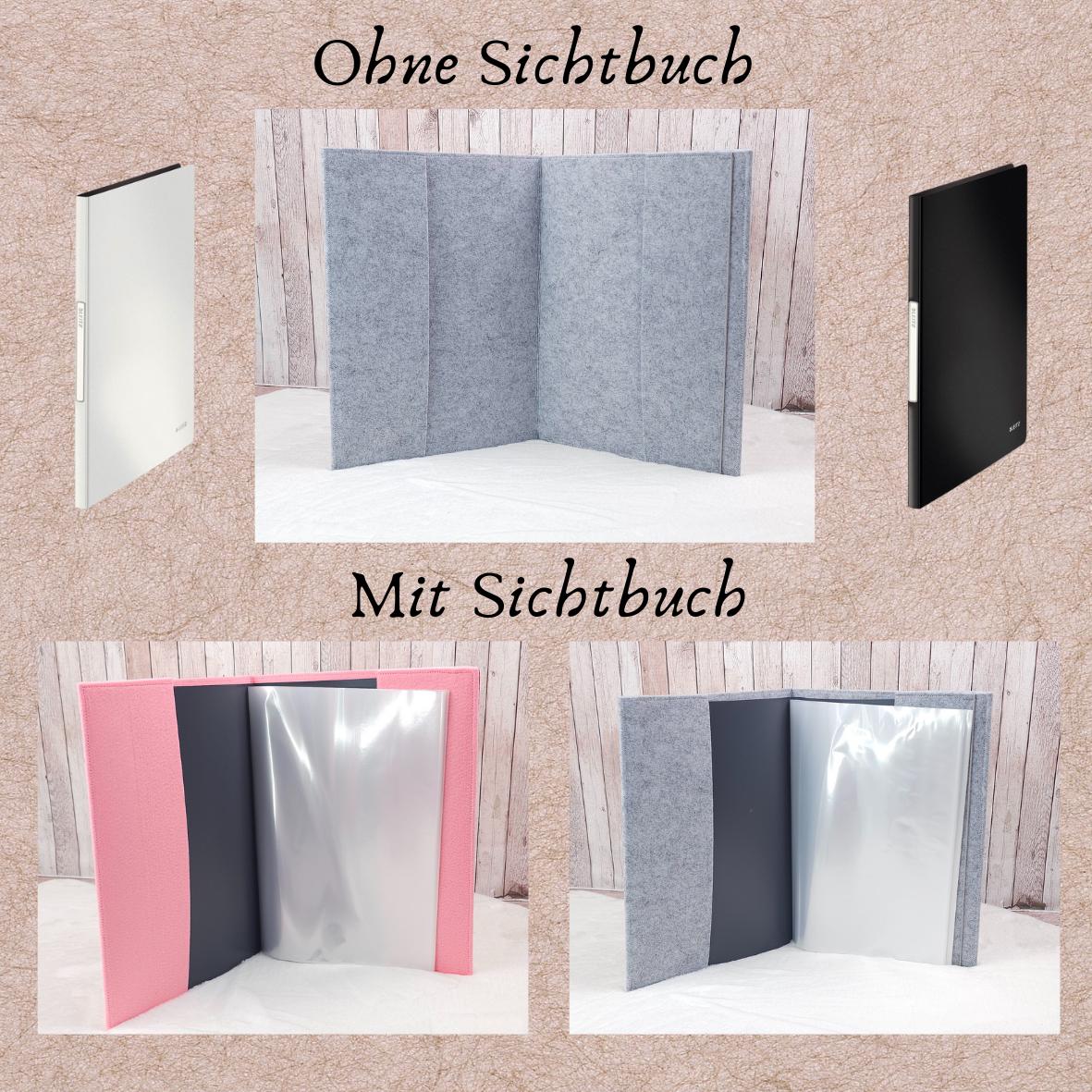 Zeugnismappe aus Filz | personalisierbar | Zeugnishülle Einhorn rosa | Organizer Schule