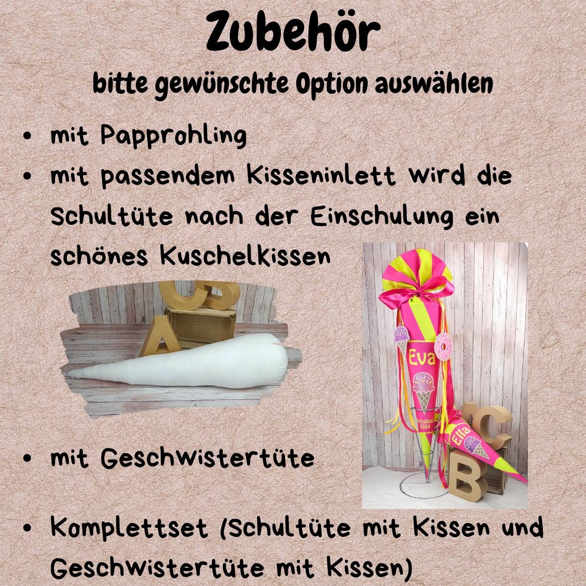 Schultüte passend zum Ranzen Cherry von Beckmann | Zuckertüte 70 cm bestickt | Einschulung