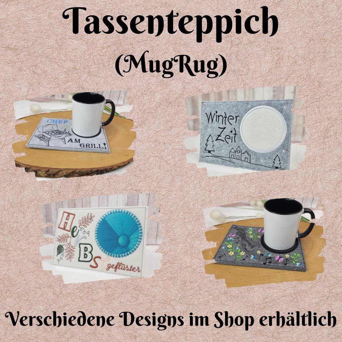 Tassenteppich Winterzeit | MugRug | Untersetzer | Dekoration | Geschenkidee