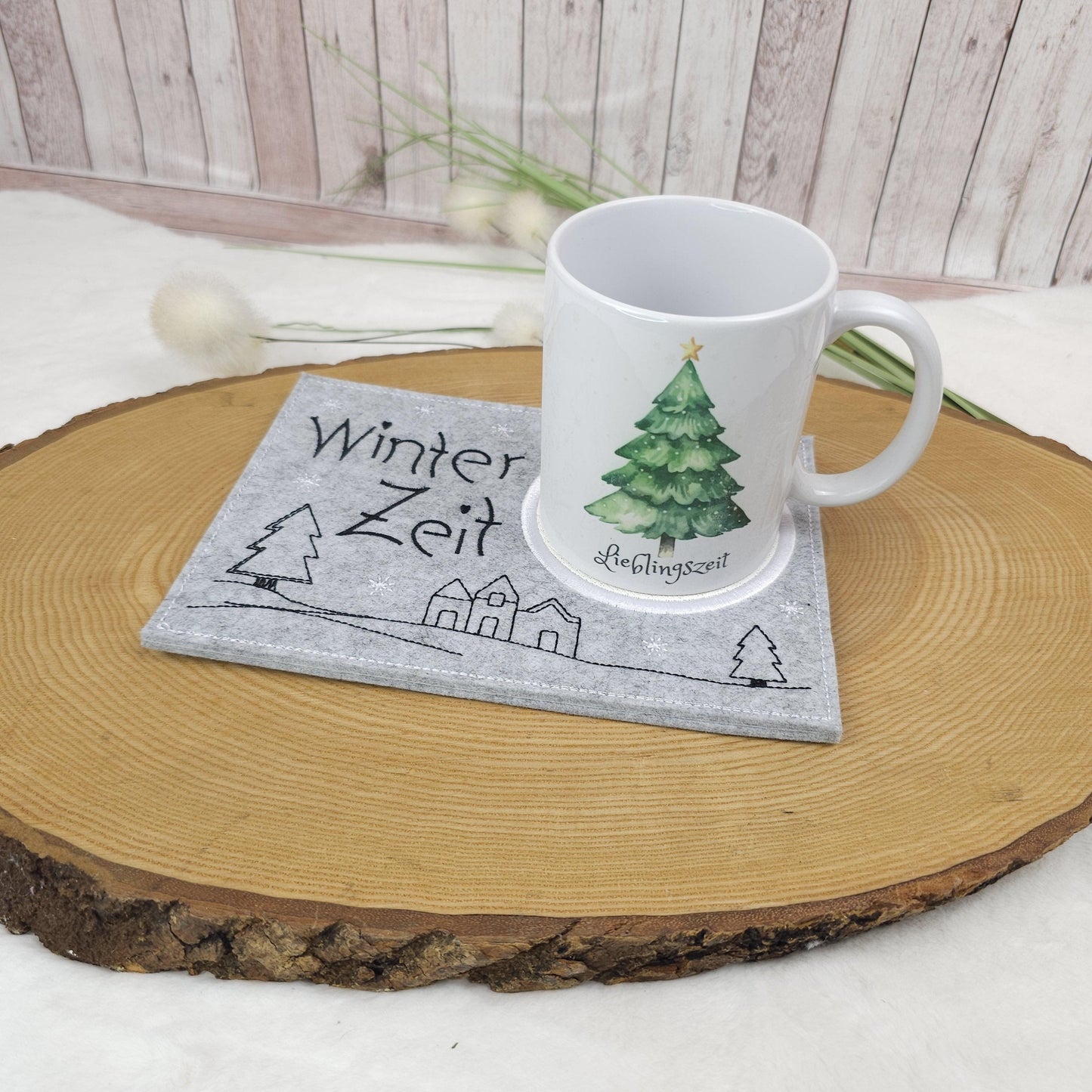 Tassenteppich Winterzeit | MugRug | Untersetzer | Dekoration | Geschenkidee
