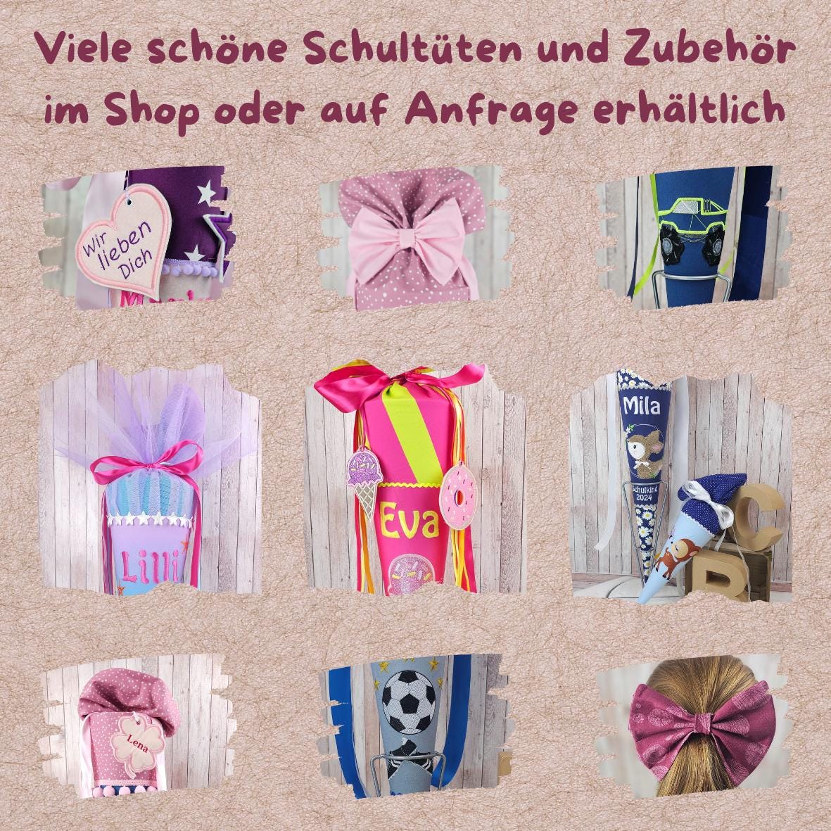 Schultüte mit Name und Katze | Violett Sterne/rosa | Einschulung | Zuckertüte | Schultütenkissen