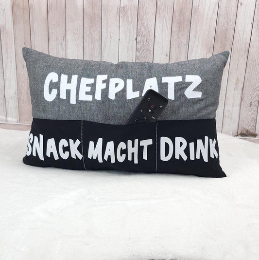 Kissen mit Einstecktaschen 40x25cm | Geschenkidee | Sofakissen | personalisierbar | Deko Kissen | Männerkissen | Frauenkissen | Chefplatz