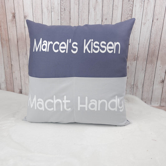 Kissen mit Taschen 40x40cm | Geschenkidee | Sofakissen | personalisierbar | Deko Kissen | Männerkissen | Frauenkissen | Kuschelkissen
