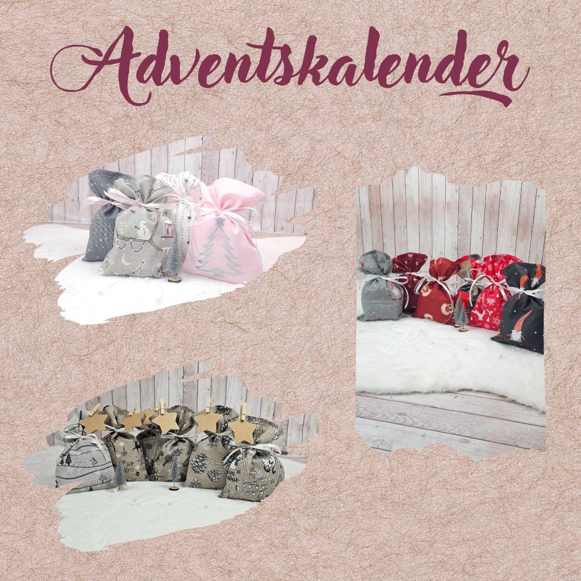 Adventskalendersäckchen | Säckchen aus Stoff | Adventskalender zum befüllen | Weihnachtskalender