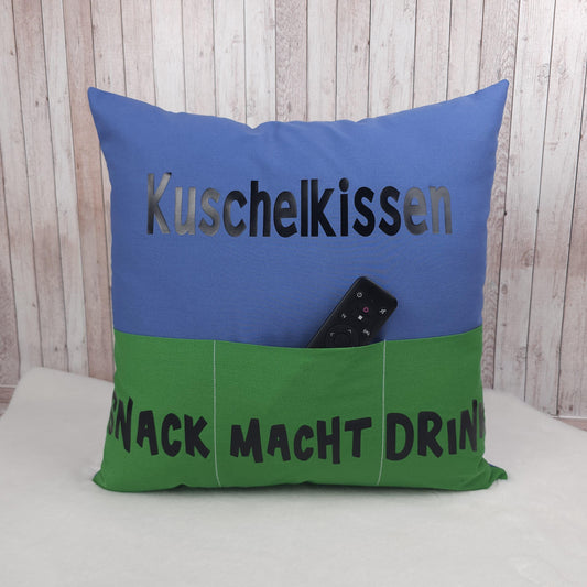 Kissen mit Taschen 40x40cm | Geschenkidee | Sofakissen | personalisierbar | Deko Kissen | Männerkissen | Frauenkissen | Kuschelkissen
