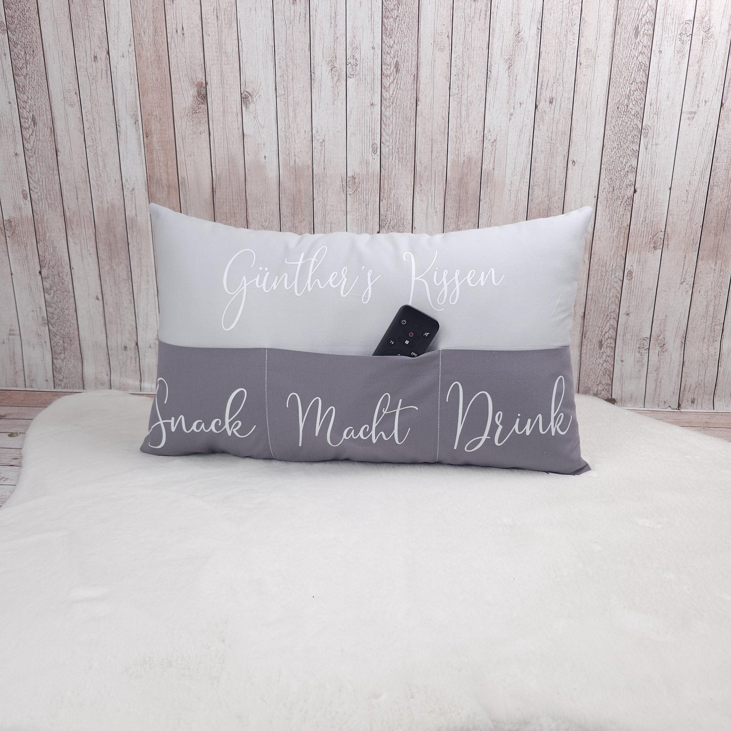 Chefplatz Kissen | Geschenkidee | Sofakissen | Kissen mit Einstecktaschen 40x25cm