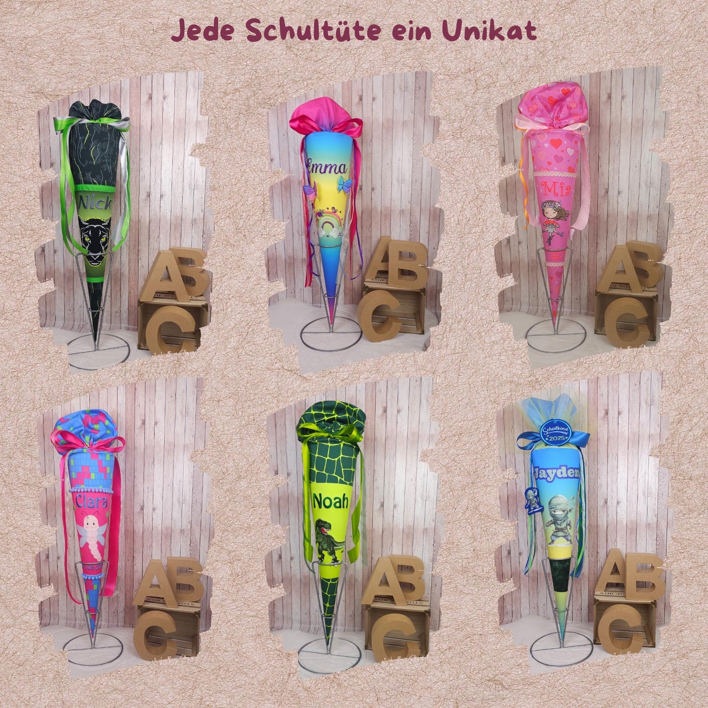 Kindergartentüte | Geschwistertüte | Controller | Kindergartenstart | 5. Klasse-Schultüte | Kissen | Trosttüte | individuelle Schultüten