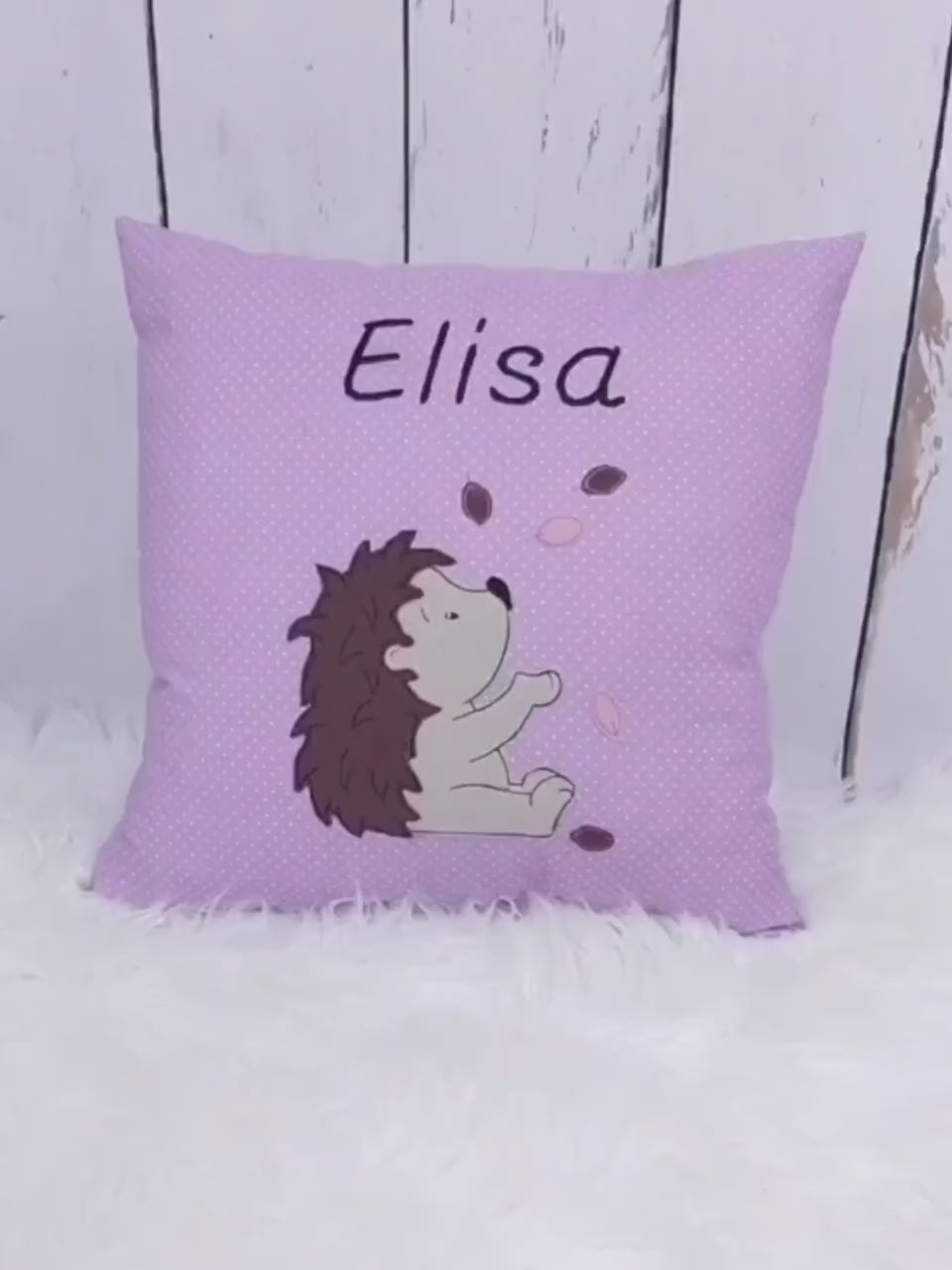 Kissen mit Igel | Name und Geburtsdatum | verschiedene Größen und Stoffe | personalisiertes Kissen
