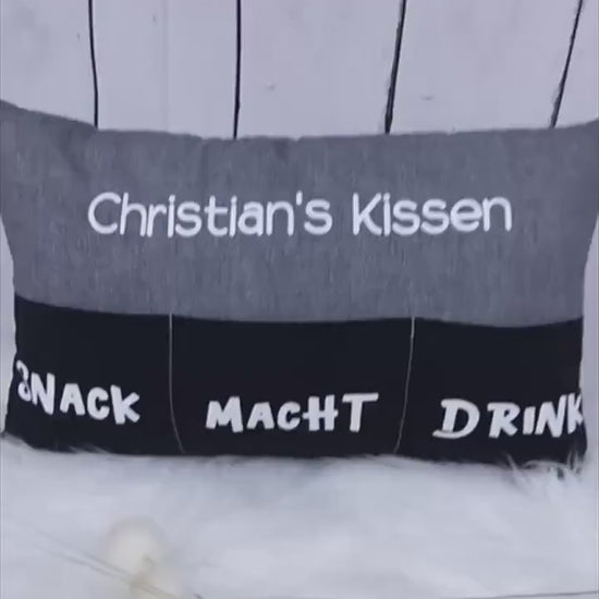 Männerkissen mit Taschen | Frauenkissen | personalisierbar | Geschenkidee | Sofakissen | Chefplatzkissen