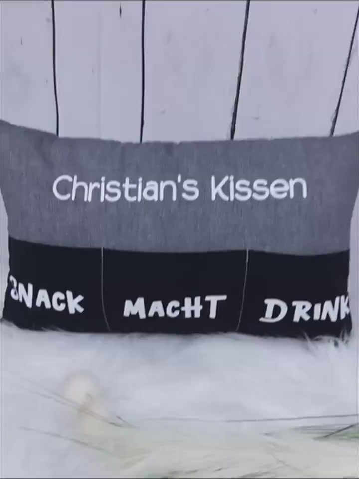 Männerkissen mit Taschen | Frauenkissen | personalisierbar | Geschenkidee | Sofakissen | Chefplatzkissen