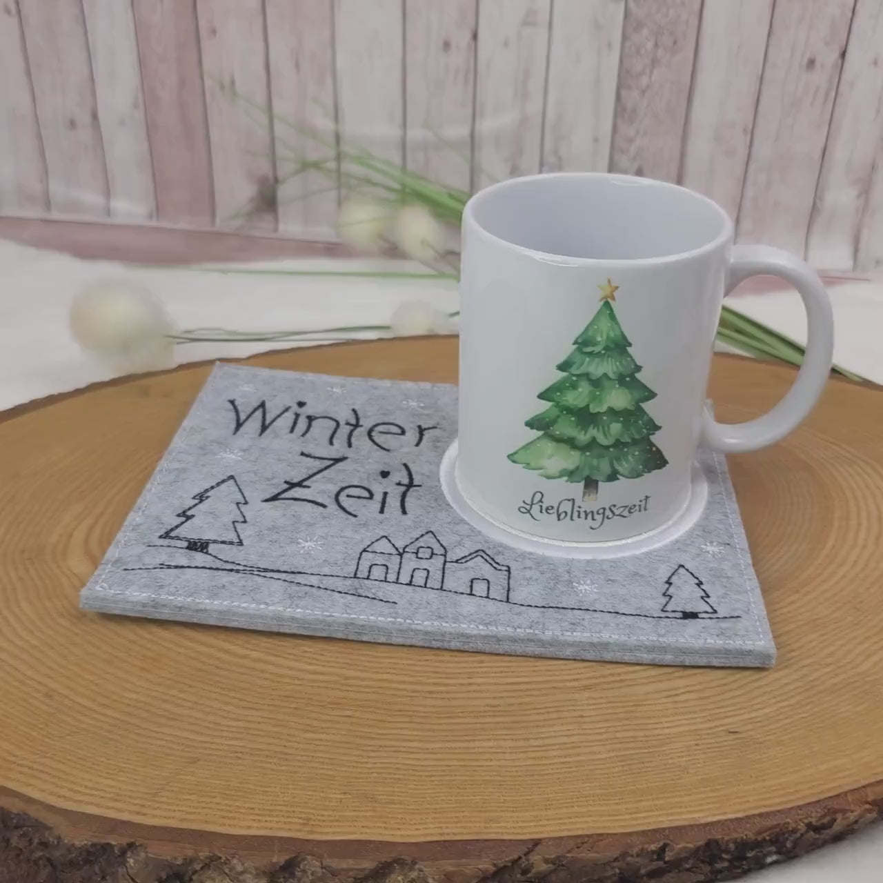 Tassenteppich Winterzeit | MugRug | Untersetzer | Dekoration | Geschenkidee