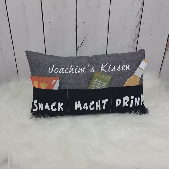 Männerkissen mit Taschen | Frauenkissen | personalisierbar | Geschenkidee | Sofakissen | Chefplatzkissen