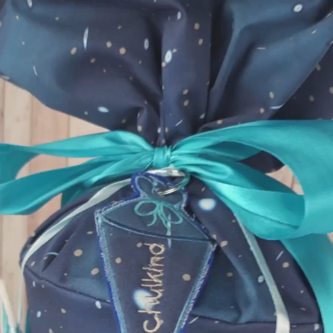 Schultüte passend zum Ranzen Sky Rocket von Step by Step | Leuchtet im Dunkeln | Zuckertüte 70 cm bestickt | Einschulung | mit Anhänger